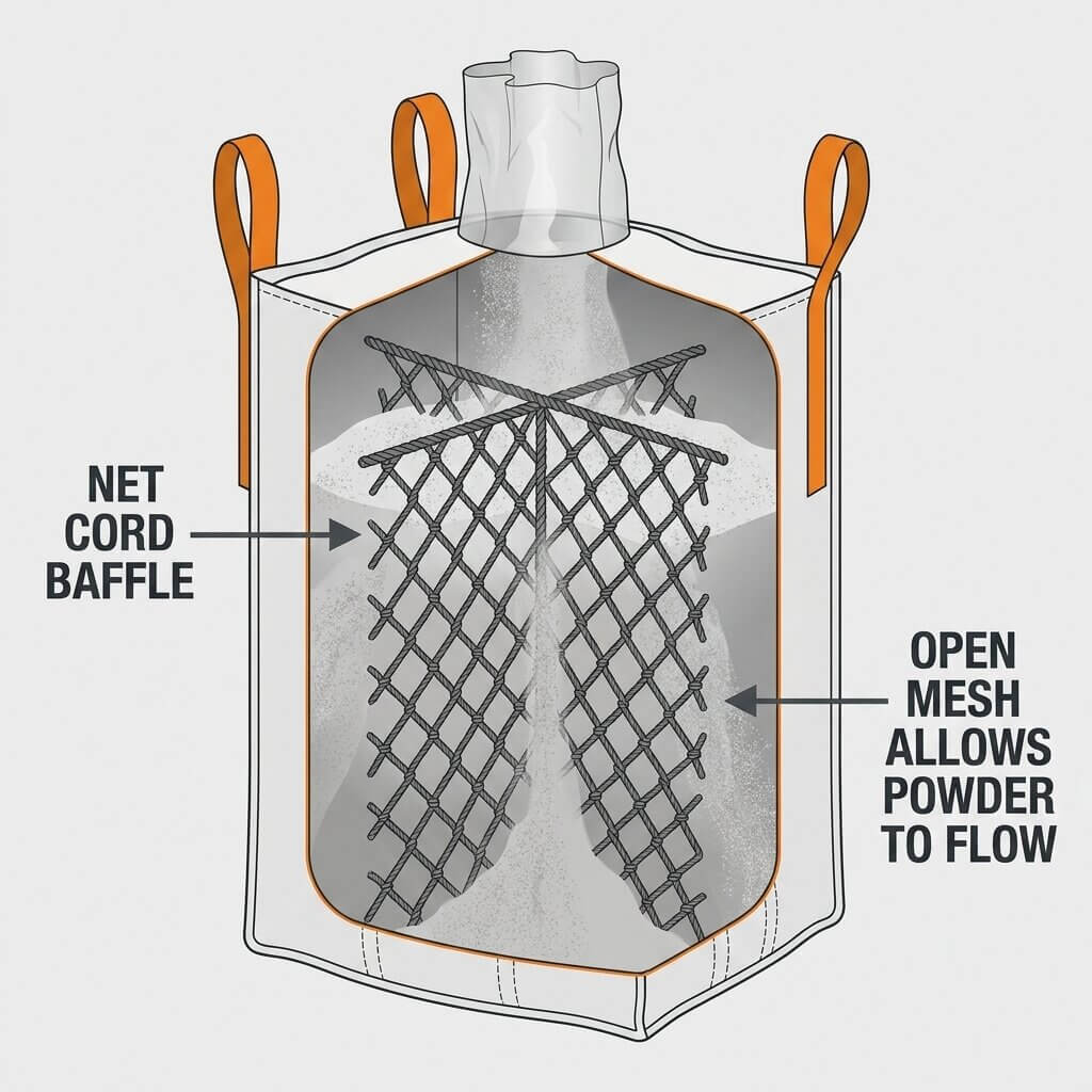 Construction du baffle filet dans le Big Bag
