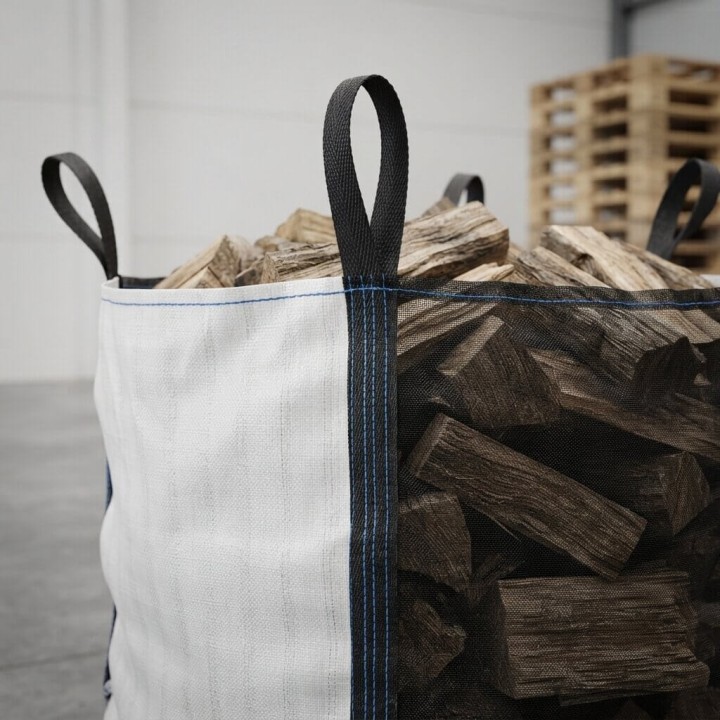 Moskitonetz-Holzsack 1m³ (100x100x100cm) – Brennholzsack | 123BigBags