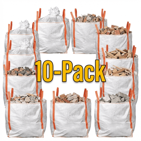 Big Bags 85×85×85 cm 1000kg – Pack of 10 | Skirt Top | Flat Bottom