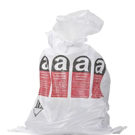 Woven polypropylene asbestos bag with inner pocket