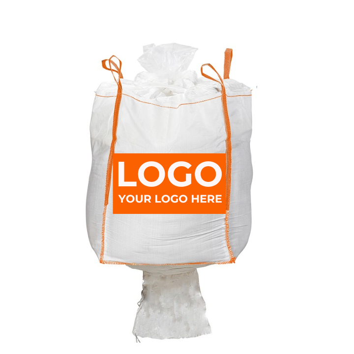 Big Bag mit Logo mit Füllschürze und Auslaufstutzen