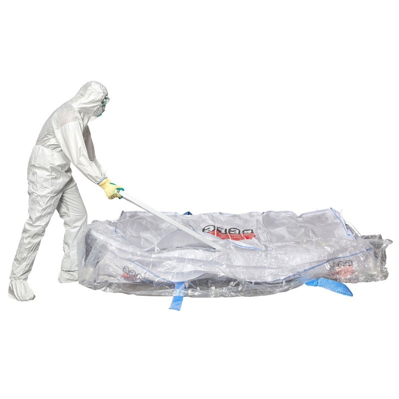 Asbestos sheet bag with liner