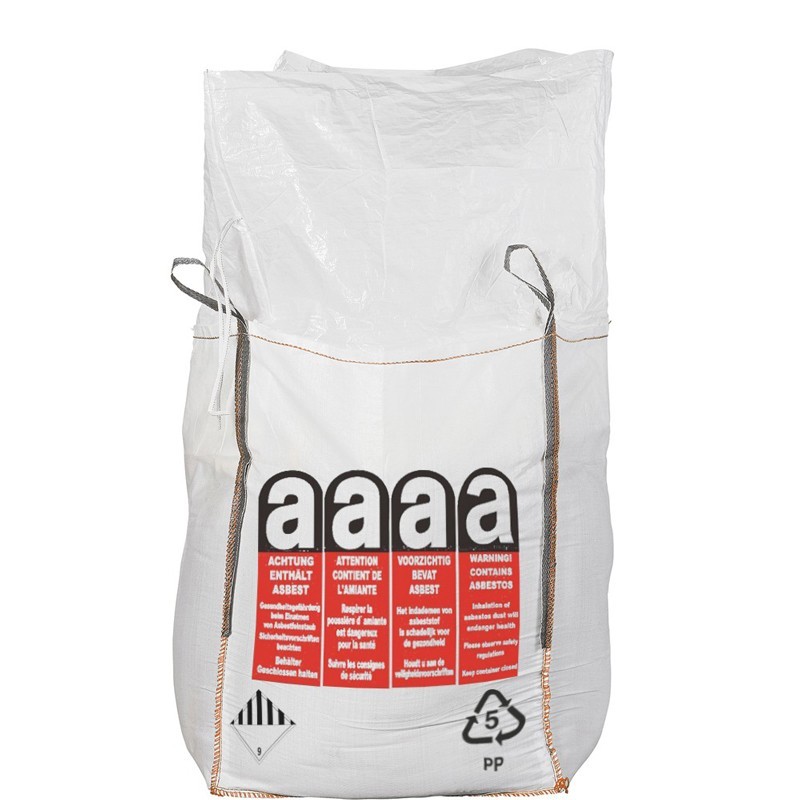 320 x 125 x 30 cm 13,69 /pieza Big Bag eliminación amianto SWL 1500 kg fibc amianto saco de eliminación 2 plat tenbag 