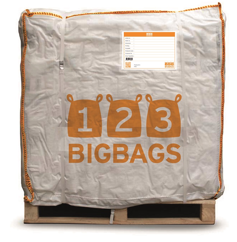 Stacked pallets of Big Bags ready for bulk shipment. Buy construction, waste, and recycling Big Bags at discounted prices with Pallet Deals. Fast EU-wide delivery.