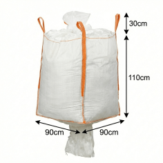Bulk Bag with discharge spout and closing skirt 2