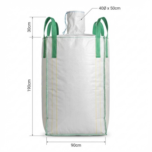 recycling waste big bag with spout 95x95x190