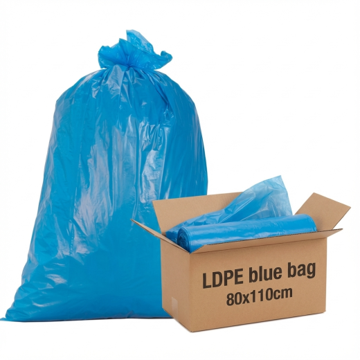 Blue trash bag 80x110 cm for heavy waste