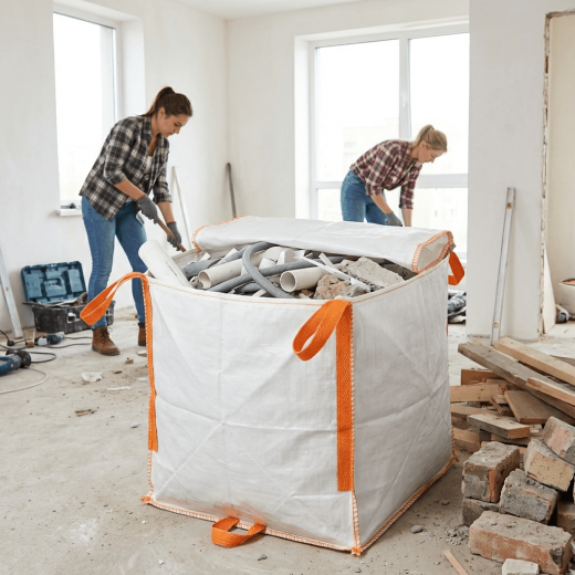 Återanvändningsbar Big Bag för byggavfall 0,5 m³ (80×80×80 cm) | 123BigBags
