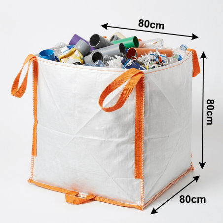 Återanvändningsbar Big Bag för byggavfall 0,5 m³ (80×80×80 cm) | 123BigBags