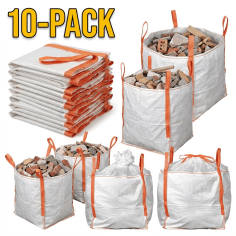 Big Bags 85×85×85 cm 1000kg – Pack of 10 | Skirt Top | Flat Bottom