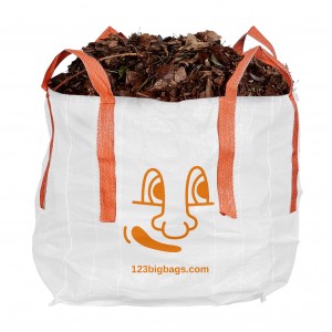 Small big bag filled with leaves.