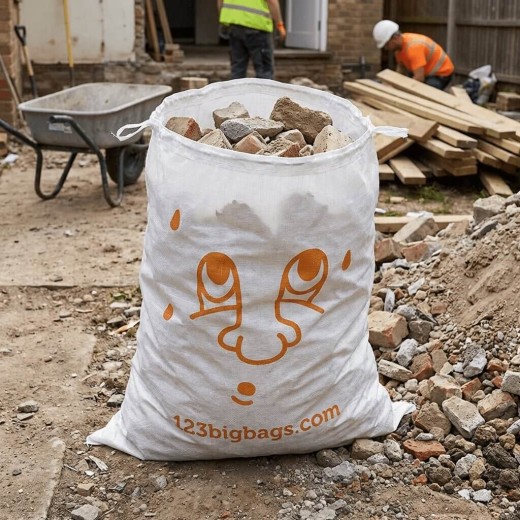 white rubble bag