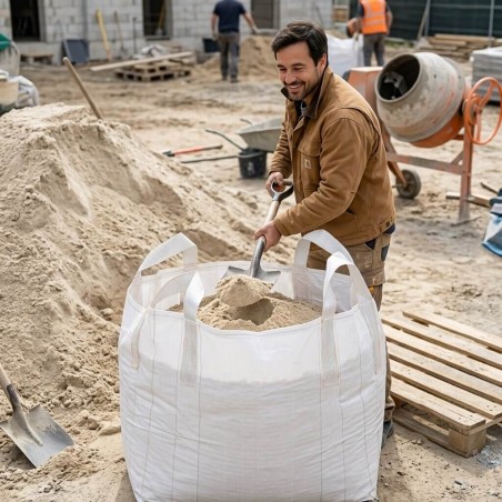 Big Bag för sand & matjord 1m3 med hörnfästa lyftöglor