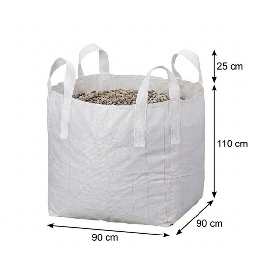 Big Bag för sand & matjord 1m3 med hörnfästa lyftöglor