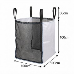 Ventilerad Big Bag med myggnät för ved 1m³ (100x100x100cm) – Torkningssäck för ved | 123BigBags 2
