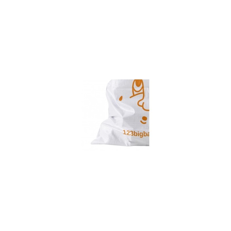 Bottom of printed builders rubble bag