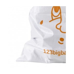 Bottom of printed builders rubble bag