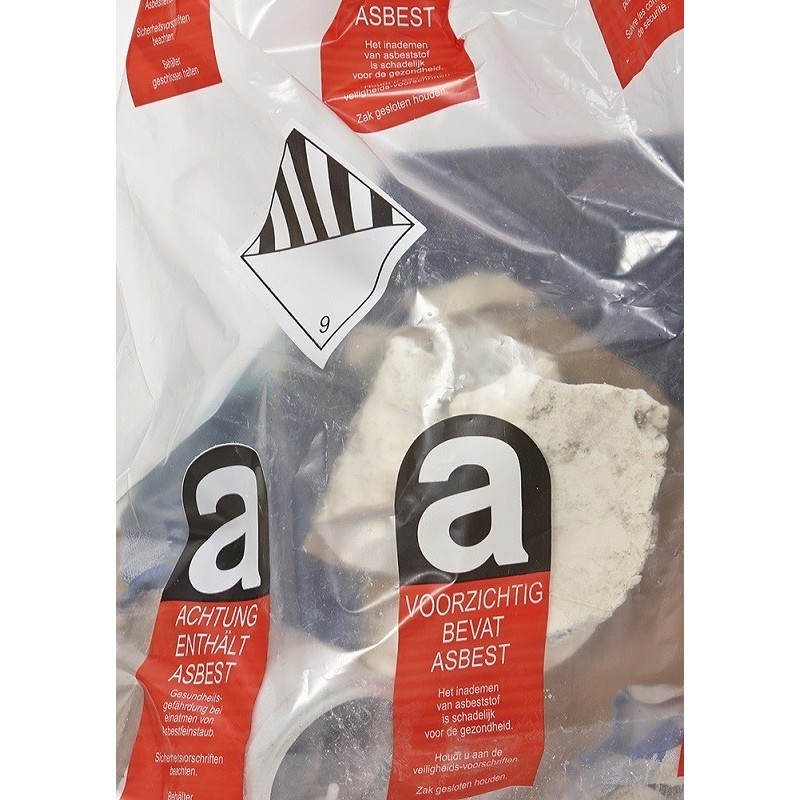 Asbestos logo on asbestos LDPE bag