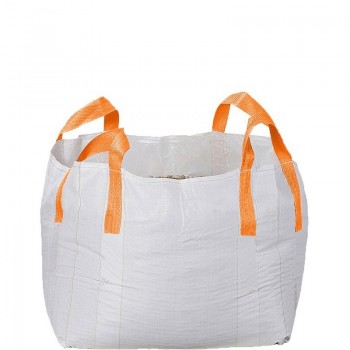 A white tiny big bag with orange cross corner loops.