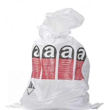 Woven polypropylene asbestos bag with inner pocket