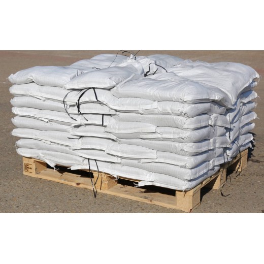 Filled Woven Sandbags (33x76cm) in stock are ready for dispatch.